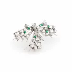 Brosche mit Smaragd und Brillantbesatz ca. 3,1 ct_Brosche mit Smaragd und Brillantbesatz ca. 3,1 ct_96391_53-3