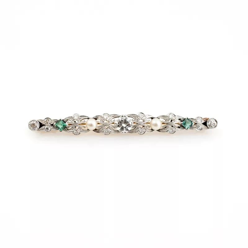 Brosche mit Smaragd und Brillantbesatz_Brosche mit Smaragd und Brillantbesatz_96391_9-1